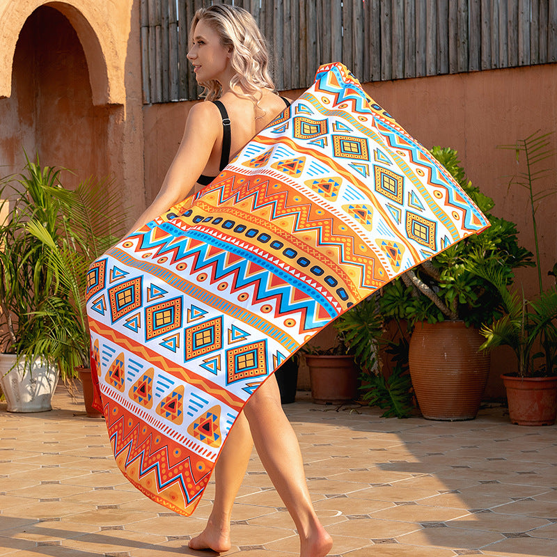 Vintage Sand-Free Beach Towel | Quick-Drying Microfiber Material