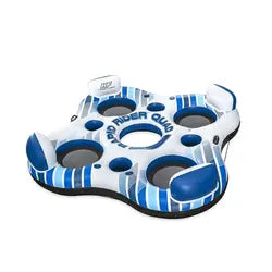Giant 4-Person Inflatable Float with Ice Buckets and Cup Holders