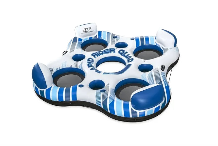 Giant 4-Person Inflatable Float with Ice Buckets and Cup Holders