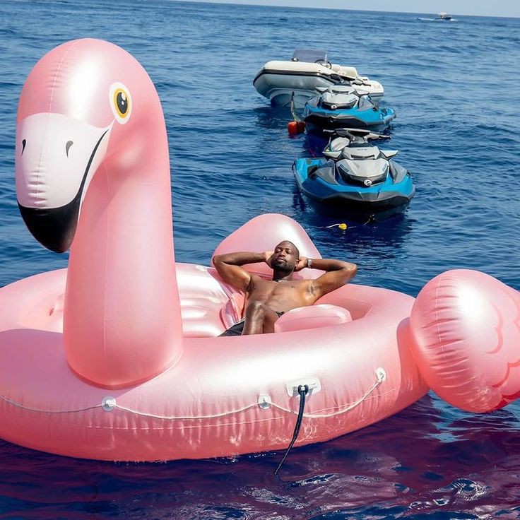 Giant Pink Flamingo Pool Float for 4-person