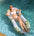 Nylon net bottom lets water flow through this pool lounger, ages 14 and up