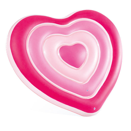 Love Heart Luxury Pool Float for Couples - 5-Layer Pink Design