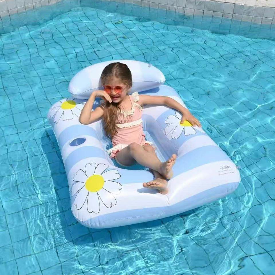 Instagrammable Daisy Pool Lounger - Matching Parent-Child Floats with Mesh Underside
