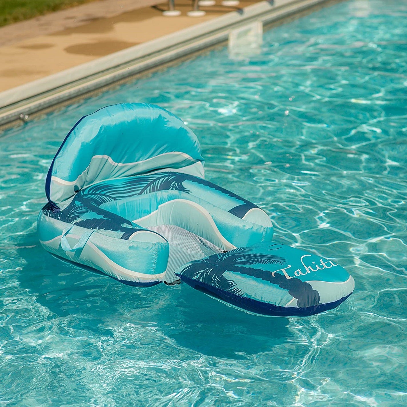 Starwake Blue Palm Tree Pool Float Lounge Chair