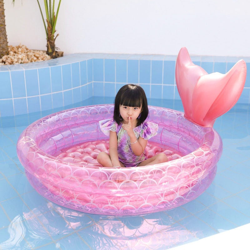Mermaid kids inflatable game pool starwake