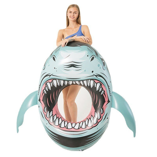 Adult shark pool floatie for summer fun, a 40cm PVC swim ring from starwake