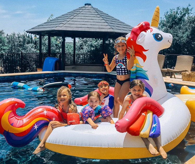 Rainbow unicorn pool floats  starwake 4 kids 