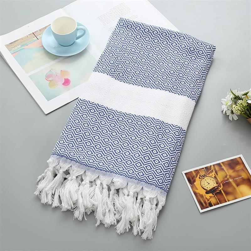 tassel beach towel starwake blue