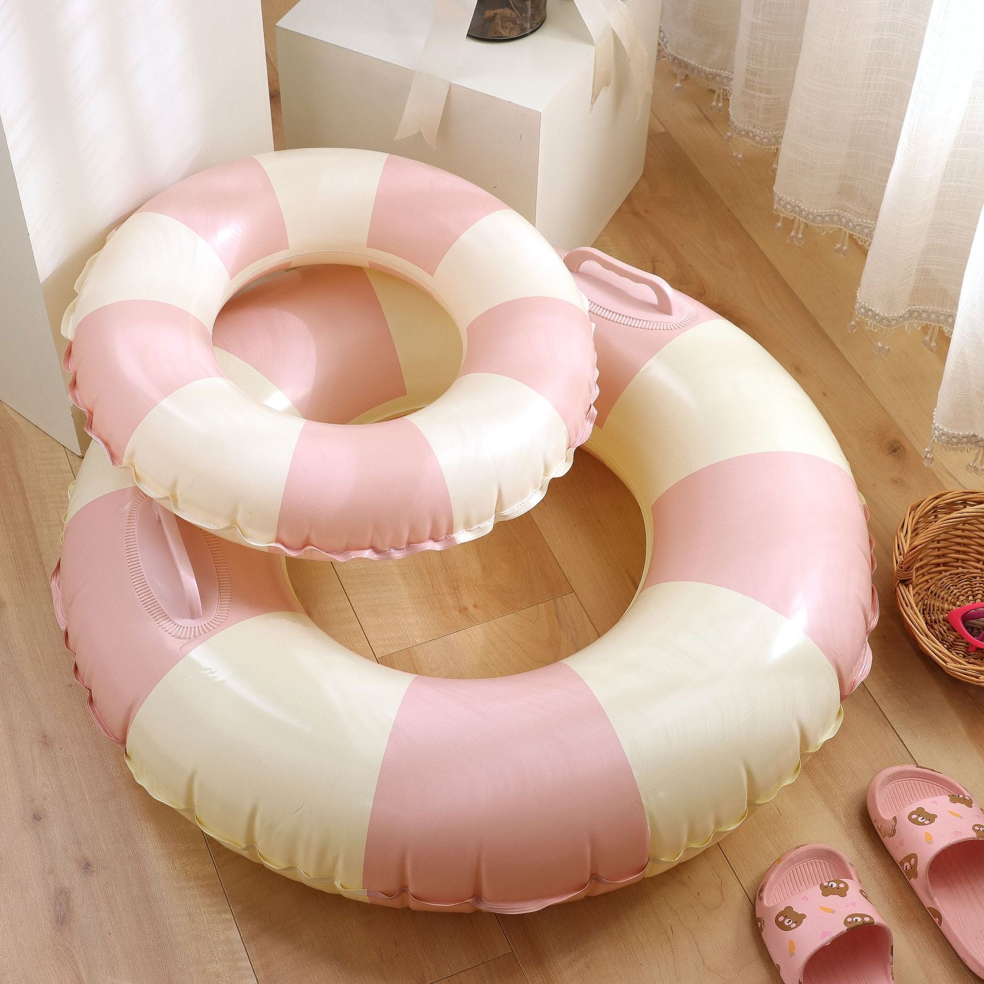 Blue stripes inflatable swimming rings pool float tube starwake