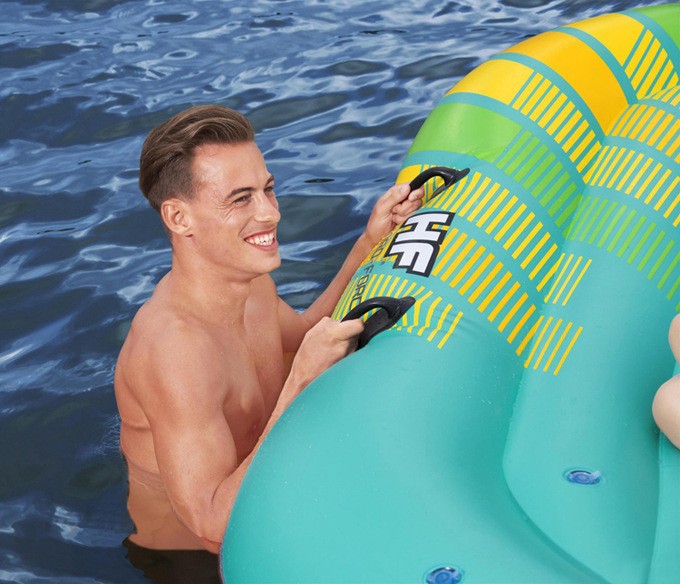 inflatable island float starwake handles