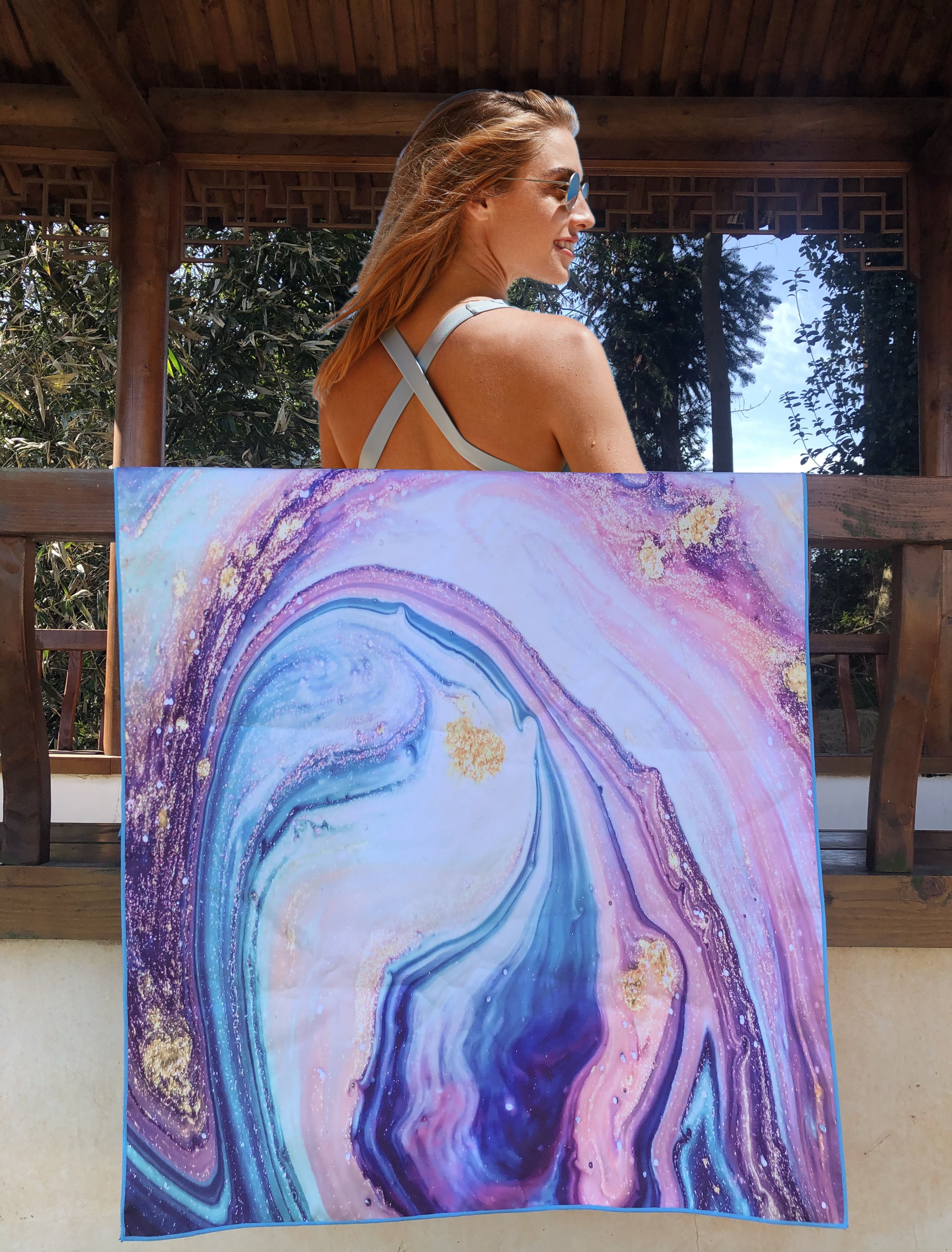 quick dry beach towel purple starwake