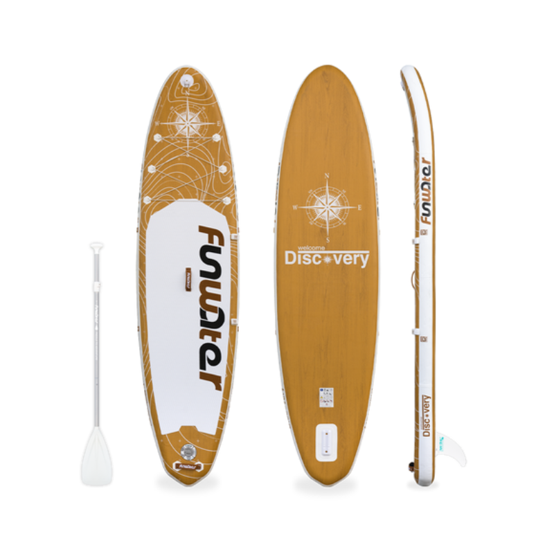 Inflatable Stand Up paddle Board DISCOVERY Wood color11′ SUP Board