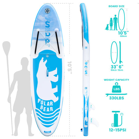 Inflatable Stand Up paddle Board POLAR BEAR 10′6″ SUP Board starwake