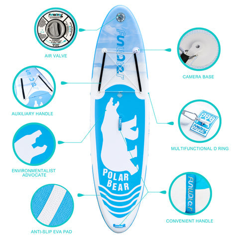 Inflatable Stand Up paddle Board POLAR BEAR 10′6″ SUP Board starwake