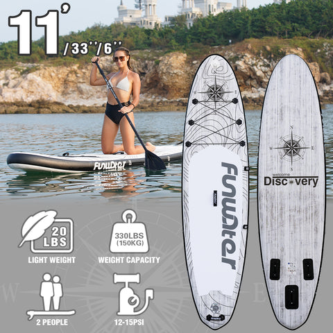 Inflatable Stand Up paddle Board DISCOVERY Wood color11′ SUP Board starwake