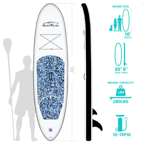 Inflatable Stand Up paddle Board CAMOUFLAGE 10′ BLACK SUP Board starwake