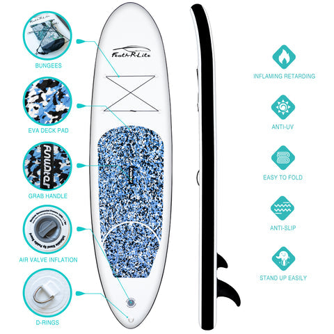 Inflatable Stand Up paddle Board CAMOUFLAGE 10′ BLACK SUP Board starwake