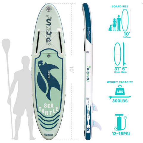 Inflatable Stand Up paddle Board SEA TURTLES 10′ SUP Board starwake