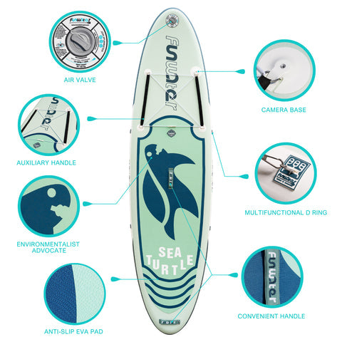 Inflatable Stand Up paddle Board SEA TURTLES 10′ SUP Board starwake