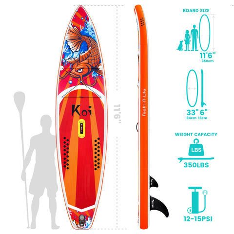 Inflatable Stand Up paddle Board KOI 11′6″ SUP Board starwake