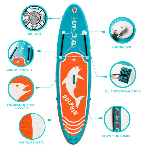 Inflatable Stand Up paddle Board DOLPHINS 10′ SUP Board starwake