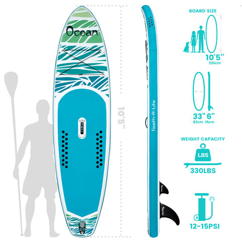 Inflatable Stand Up paddle Board OCEAN 10′6″ SUP Board starwake